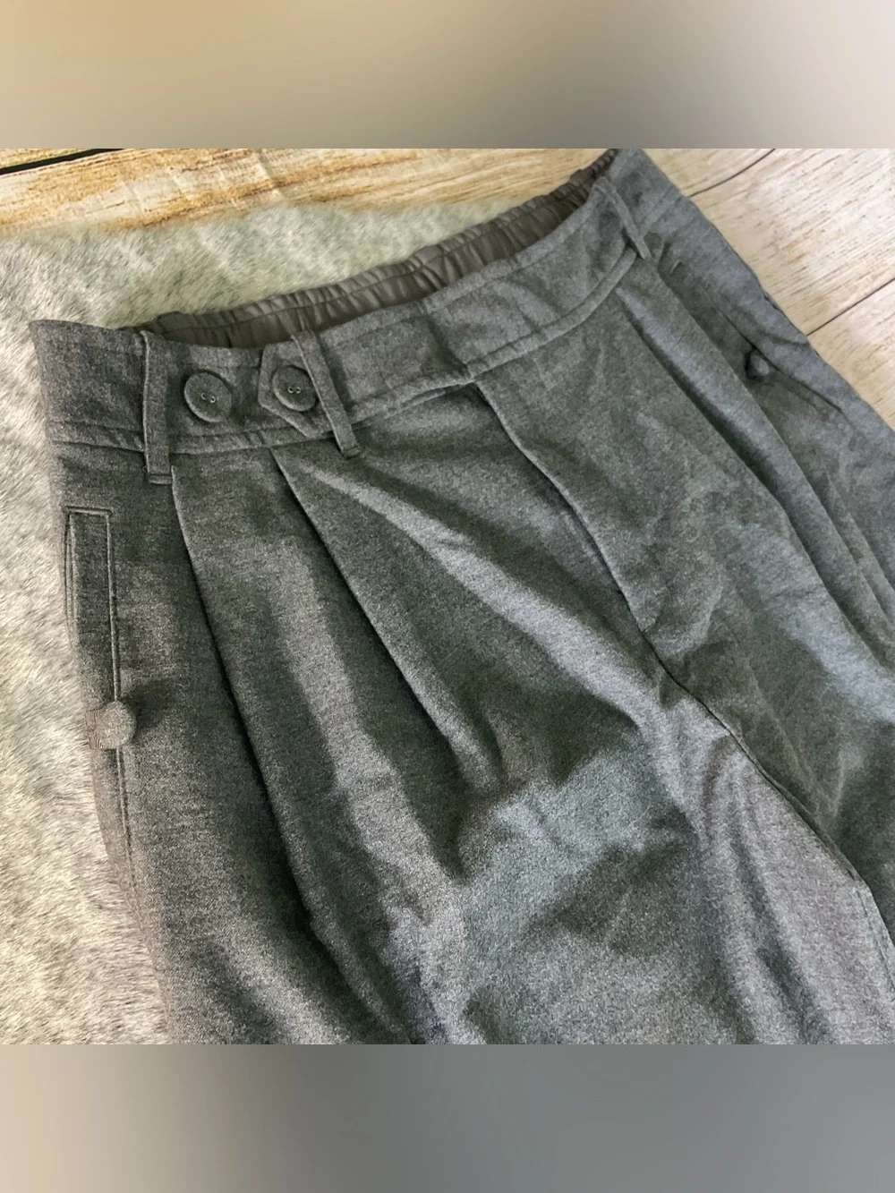Anthropologie Melange Gray Wide Leg Trousers Size M - Picture 4 of 16